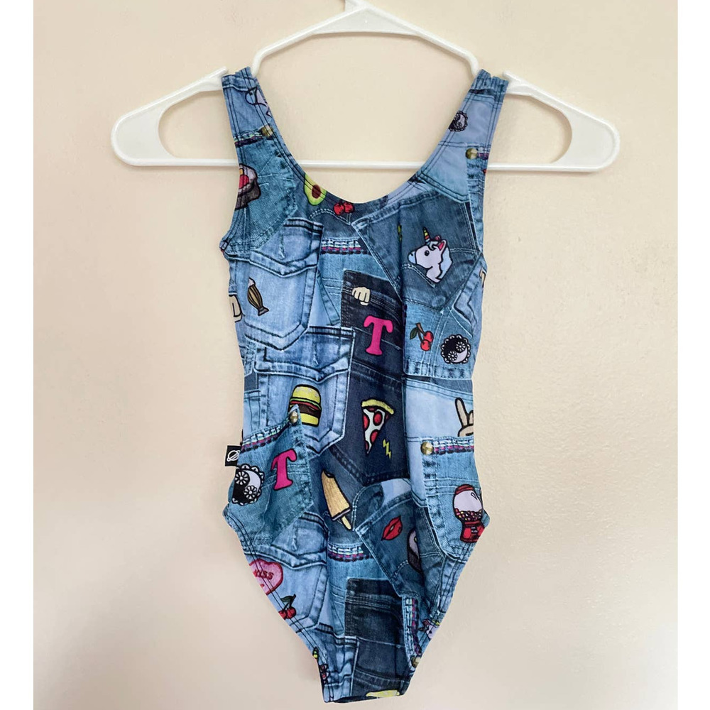 Terez Denim Print Emoji Swimsuit